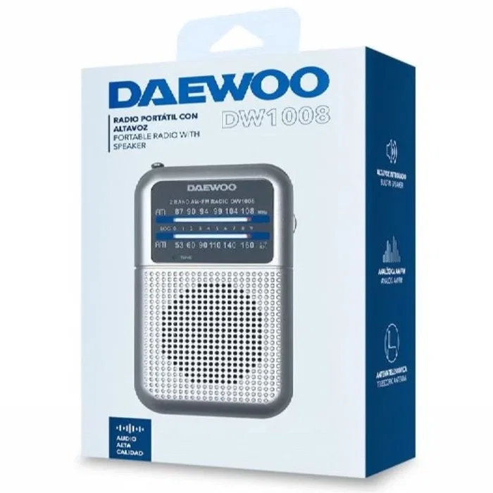 Daewoo Radio Portátil DW1008 Plata